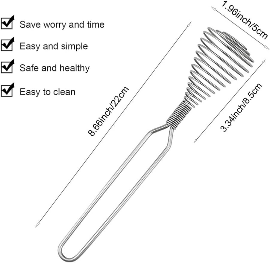 Stainless Steel Spring Coil Whisk Wire Whip Cream Egg Beater Gravy Cream Hand Mixer Kitchen Tool Accessories For Mixing, Blending, Beating, Stirring, Cooking - Image 2