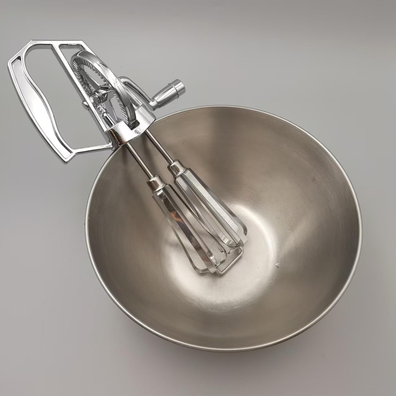 Classic Manual Egg Beater Hand Crank Double Head Stainless Steel Whisk - Image 2